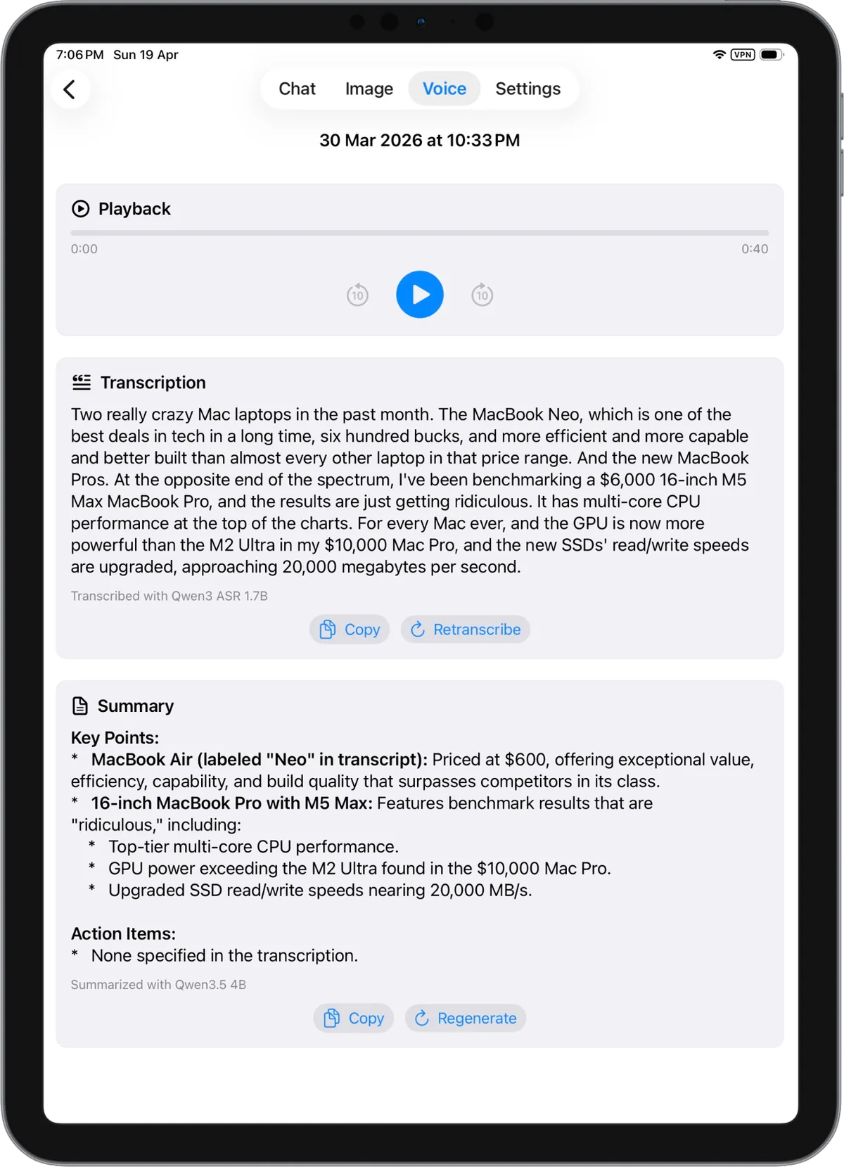 Голосовая заметка onLM на iPad: расшифровка и конспект
